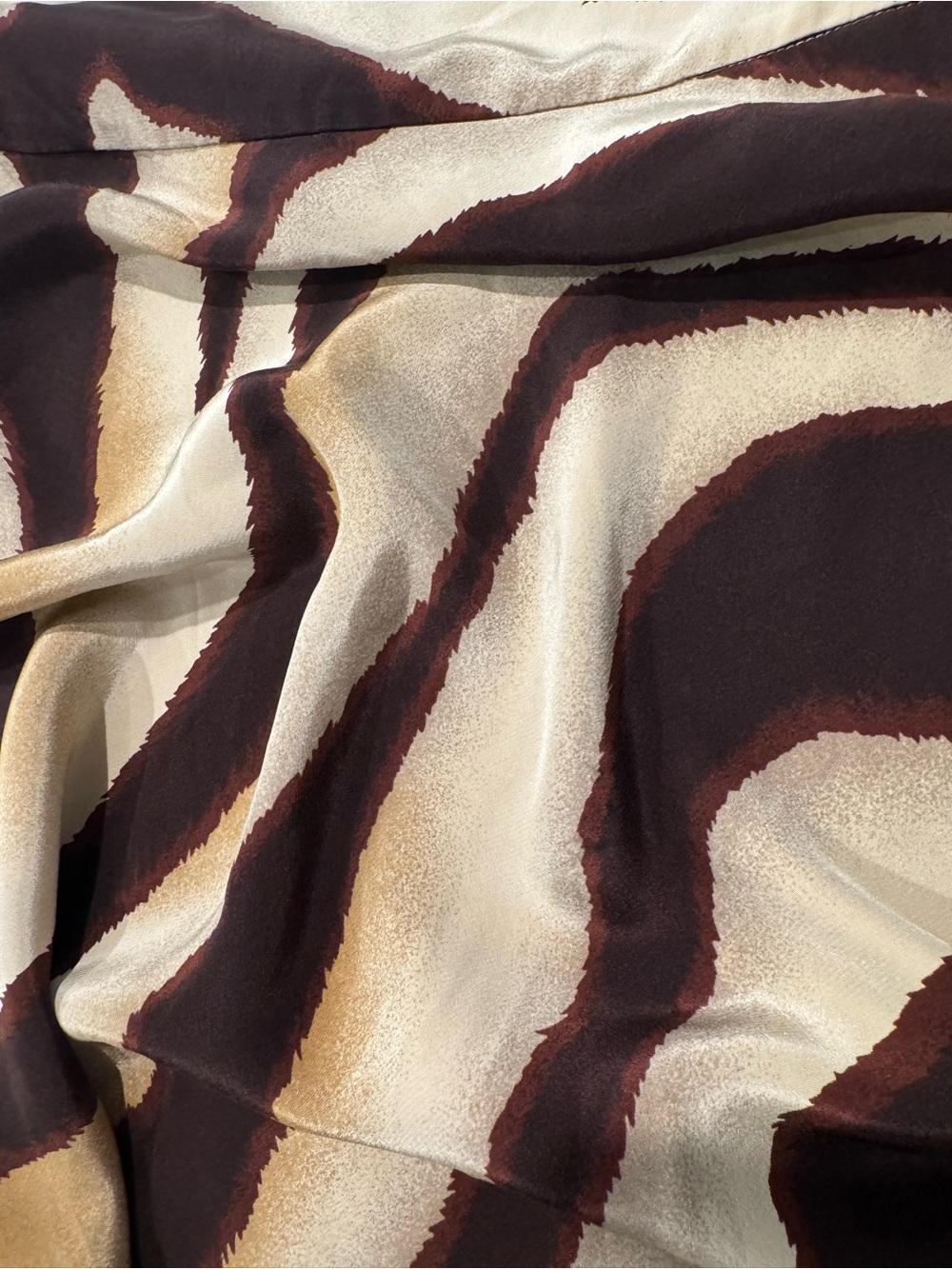 Ralph Lauren Cream and Brown Zebra-Stripe Skirt EUC Size 16 - Picture 8 of 8